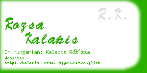 rozsa kalapis business card